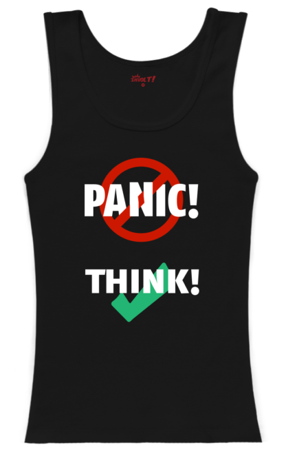tank-top woman black: Don't panic, think